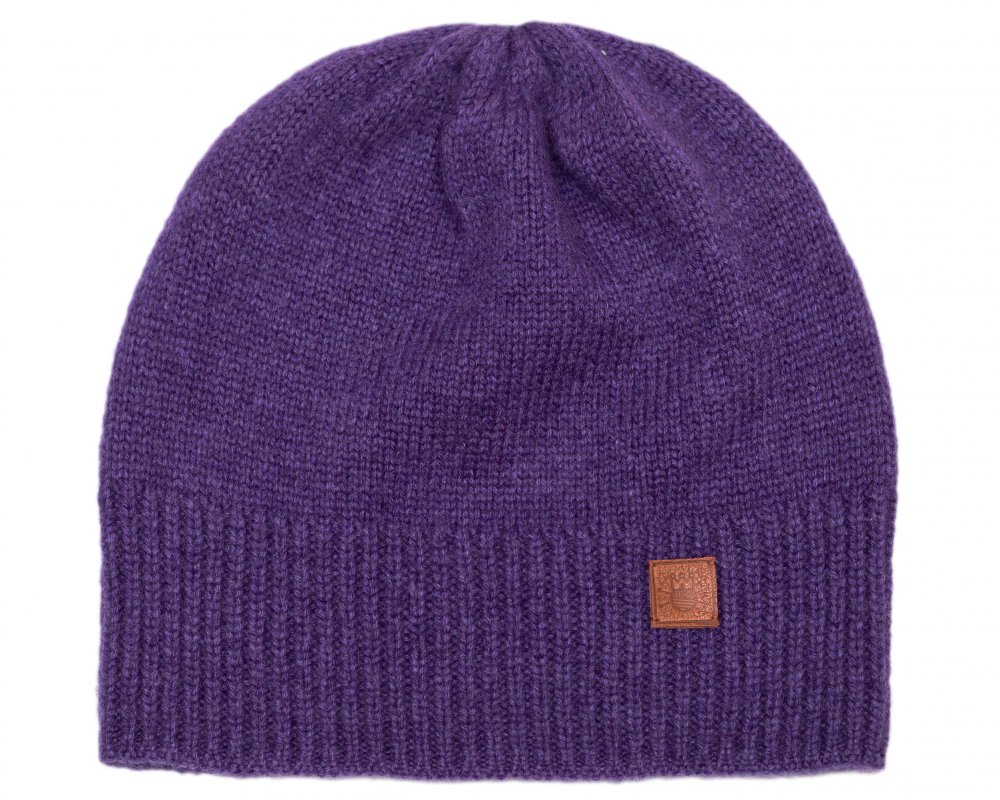 фиолетовая шапка из кашемира