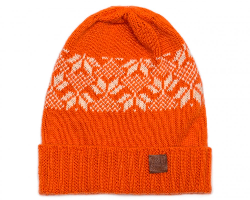 шапка оранжевая с отворотом