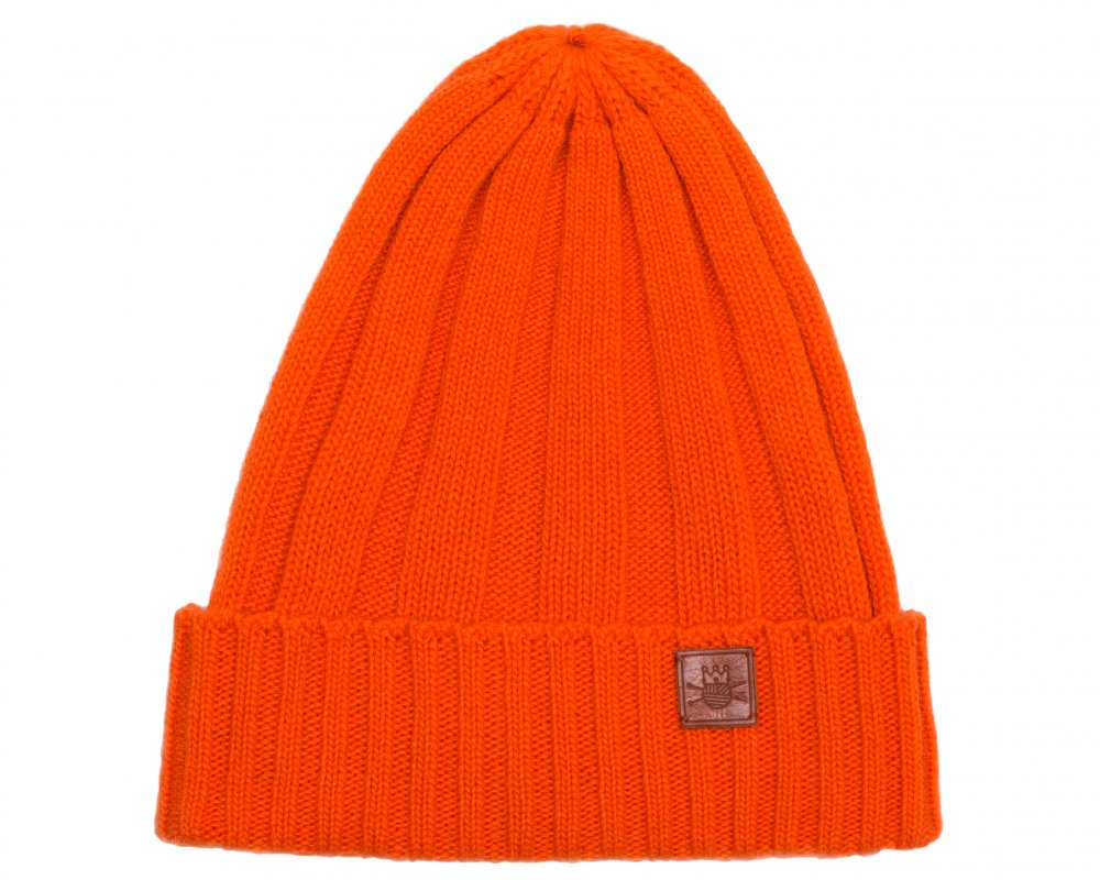 шапка из оранжевого кашемира