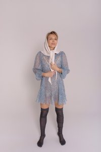 Косынка из кашемира молочного цвета