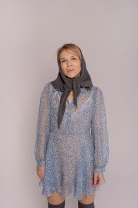 Косынка серая из кашемира
