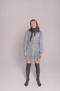 Косынка серая из кашемира