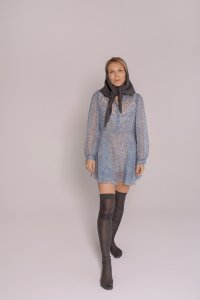 Косынка серая из кашемира