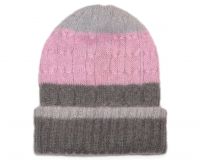 шапка из мохера с отворотом двухслойная женские шапки мохер розовая розовый