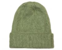 шапка двухслойная зеленая женские шапки мохер зеленая