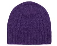 шапка из кашемира с косами (по голове) женские шапки кашемир фиолетовая фиолетовый
