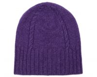шапка из кашемира с косами женские шапки кашемир фиолетовая фиолетовый