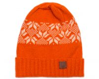 шапка оранжевая с отворотом женские шапки кашемир оранжевая оранжевый