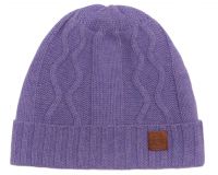 шапка из шерсти с косами женские шапки шерсть фиолетовая