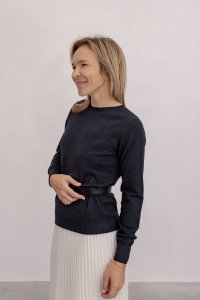 сине-дымчатый свитер из шерсти