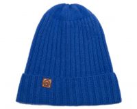 шапка из кашемира василькового цвета женские шапки кашемир синяя
