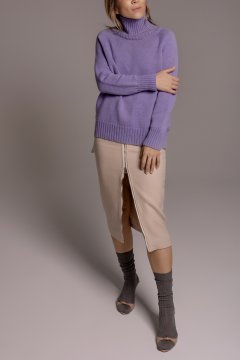 Женский свитер с кашемиром фиолетовый (лавандовый)   кашемир фиолетовая фиолетовый
