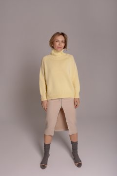 Женский свитер из кашемира  жёлтый р.44-48 (onesize)   кашемир желтая желтый