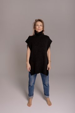 Кашемировый свитер - манишка чёрный ( оверсайз )   кашемир черная черный