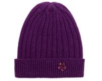 фиолетовая трикотажная шапка из кашемира женские шапки кашемир фиолетовая